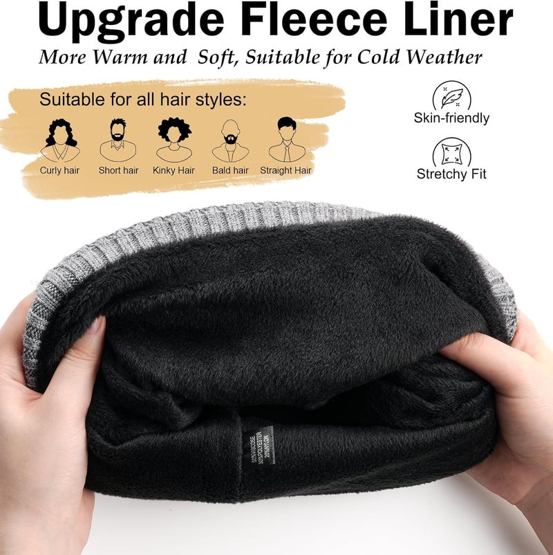 Wmcaps Winter Men Women Fleece Lined Beanie Knitted Hats, Soft Thermal Stocking Skull Caps for Cold Weather - Image 2